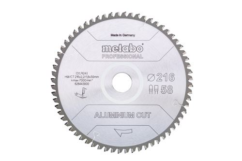 METABO Hoja de sierra 216 x 30 mm, 58 dientes 628443000