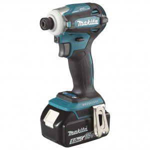 MAKITA Atornillador de impacto inalámbrico 1/4" Li-ion LXT 18V/5.0Ah, Makpac DTD172RTJ