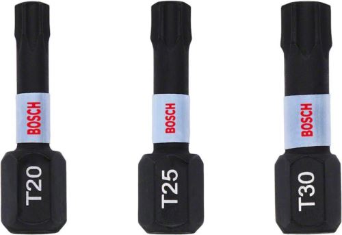 BOSCH Juego de puntas T20, T25, T30 25 mm, 3 piezas 2608522479