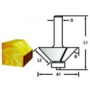 MAKITA Fresa para facetas/cantos con vástago de rodamiento 6 mm, 25,4x11x51 mm D-48658