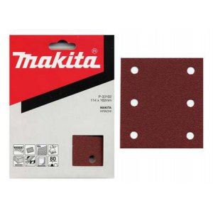 Papel de lija MAKITA 114x140 mm K80, 50 piezas P-36619