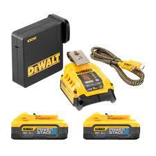 DeWalt 18V 2x5.0Ah Li-Ion PowerStack con adaptador USB y cargador DCB094 en caja DCB094H2