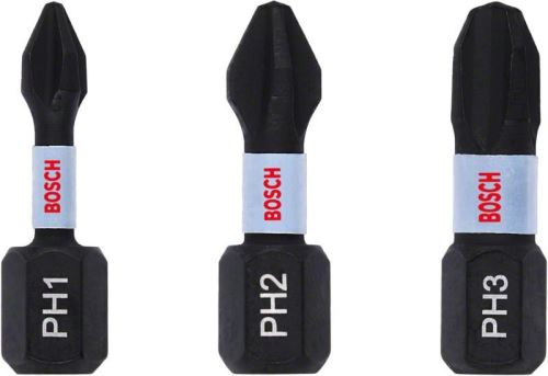 BOSCH Juego de puntas PH1, PH2, PH3 25 mm, 3 piezas 2608522470