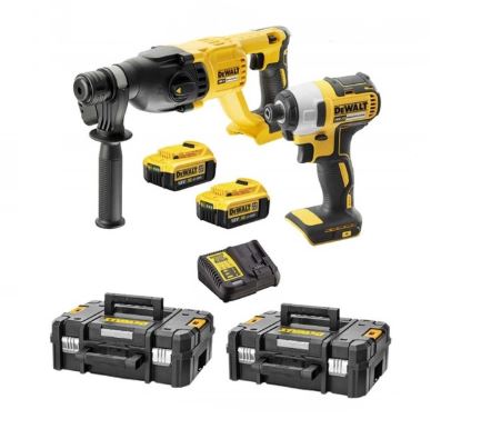 DEWALT Set inalámbrico, martillo inalámbrico + atornillador de impacto inalámbrico DCK2023M2T