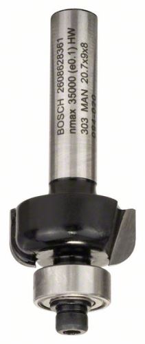 BOSCH Fresa de perfil E 8 mm, R1 4 mm, D 20,7 mm, L 9 mm, G 53 mm 2608628361