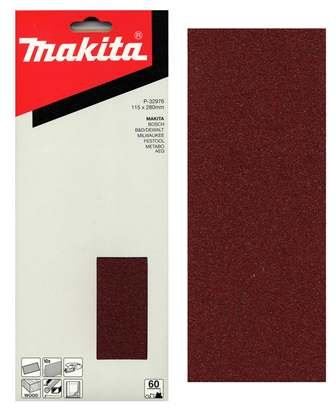 Papel de lija MAKITA 115x280 mm K120, 10 piezas P-36289