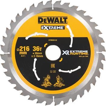 Hoja de sierra DeWALT (ideal para sierras FLEXVOLT) 216 x 30 mm, 36 dientes DT99569