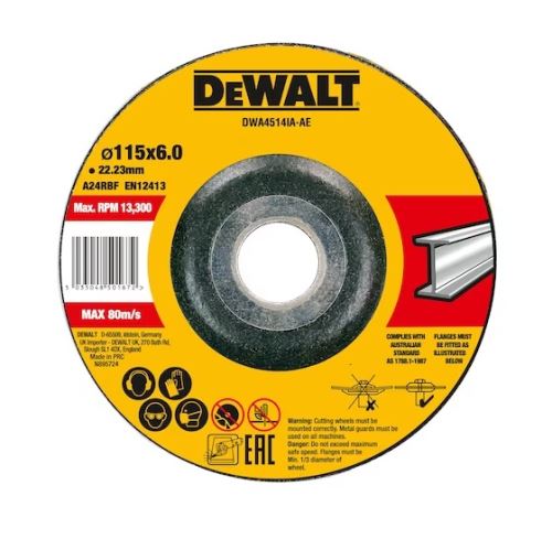 Disco para corte de metal DeWALT 115 x 6,3 x 22,23 mm DWA4514IA