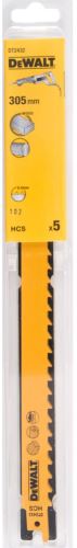 Hoja de sierra DeWALT de 305 mm para cortes de arco rápidos y rugosos en madera (5 piezas) DT2432