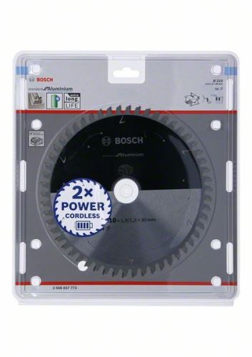 BOSCH Hoja de sierra para sierras inalámbricas; Estándar para Aluminio 210x30x1.9/1.3x54T 2608837773