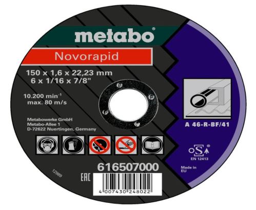 METABO Disco de corte Novorapid acero 150x1,6x22,23 616507000