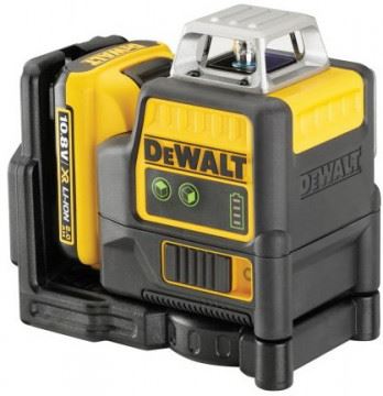 Láser cruzado DeWALT Aku, 2 x 360°, haz verde, alcance 30/60 m DCE0811D1G