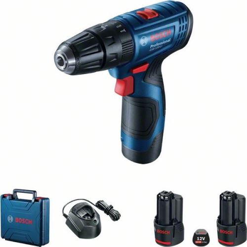 BOSCH Atornillador combinado inalámbrico GSB 120-LI Professional, 2x12V 2.0Ah 06019G8100