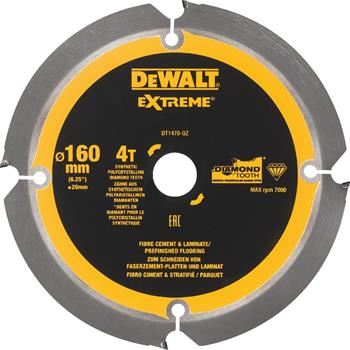 DeWALT Hoja de sierra para fibrocemento y tableros laminados, 160 x 20 mm, 4 dientes DT1470