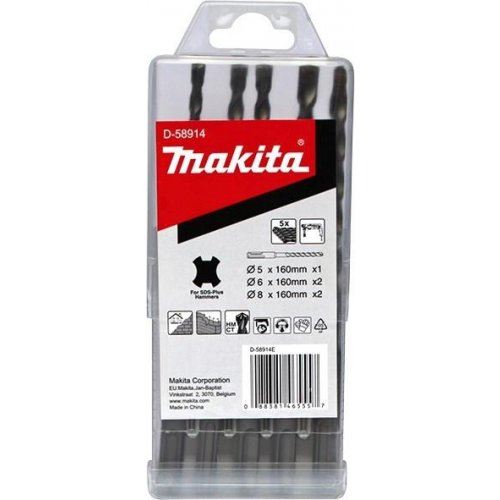 Juego de brocas MAKITA SDS-Plus 5;6;8x100/160 mm, 5 piezas D-58914