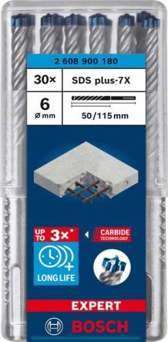 BOSCH EXPERT broca SDS plus-7X, 6x50x115 30 uds 2608900180