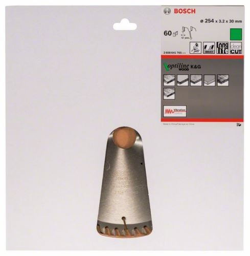 BOSCH Hoja de sierra Optiline Madera 254 x 30 x 3,2 mm, 60 2608641765