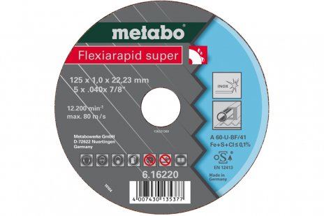 METABO Disco abrasivo Flexiarapid SUPER 105 x 1,0 x 16,0 INOX, TF 41 616210000