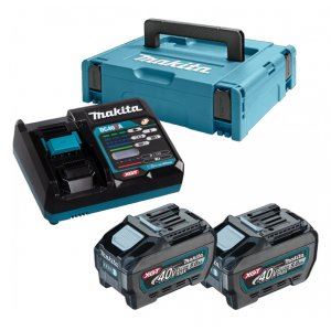 MAKITA Li-ion XGT 40V juego 2 piezas BL4050F+1 pieza DC40RA+1 pieza Makpac 191V35-5