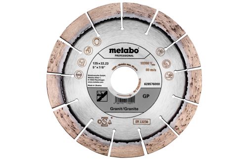 METABO Disco de corte diamante Dia-TS125x22.23mm - GP, Granito, Profesional 628576000