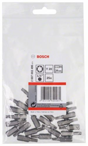 BOSCH Punta de destornillador extra dura Extra-Hart T20, 25 mm (25 uds) 2607002496