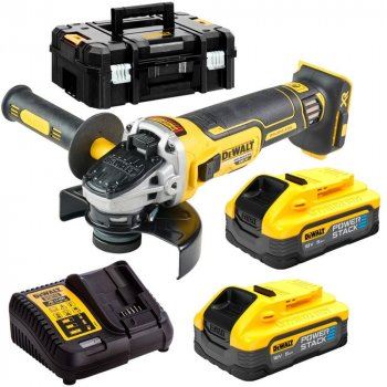 DEWALT Amoladora angular inalámbrica + estuche (2x5Ah PowerStack) DCG405H2T