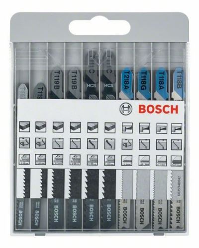 BOSCH Juego de 10 hojas de sierra para sierra oscilante Basic para metal y madera T 119 BO (2x); T 119 B (2x); T 111 C (2x); T 218 A; T 118 G; T 118 A; T 118 B 2607010630