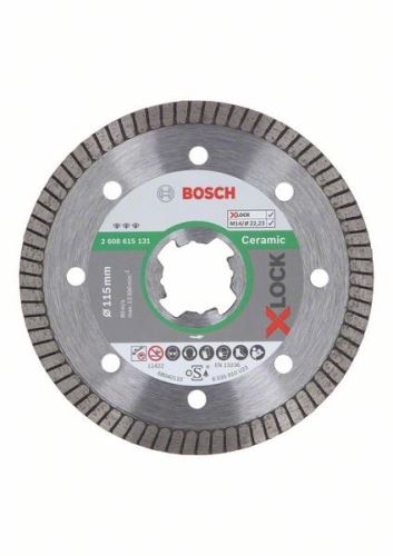 Disco de corte de diamante BOSCH X-LOCK Best for Ceramic Extraclean Turbo system 115 x 22,23 x 1,4 x 7 mm 2608615131