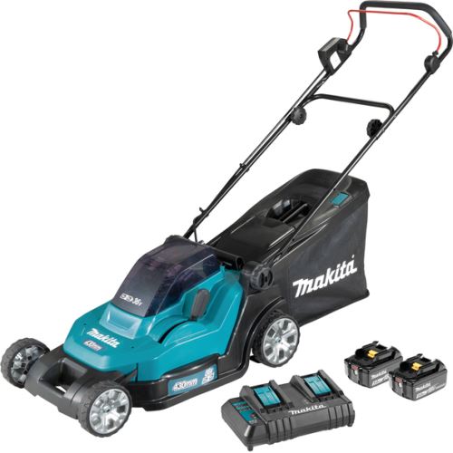 MAKITA Cortacésped inalámbrico 430mm Li-ion LXT 2x18V/5.0Ah DLM432CT2