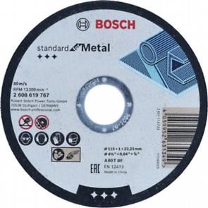 BOSCH Disco de corte estándar para metal 115 x 1 x 22,23 mm, recto 2608619767