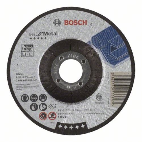 BOSCH Disco de corte perfilado Best for Metal A 46 V BF, 125 mm, 1,5 mm 2608603519