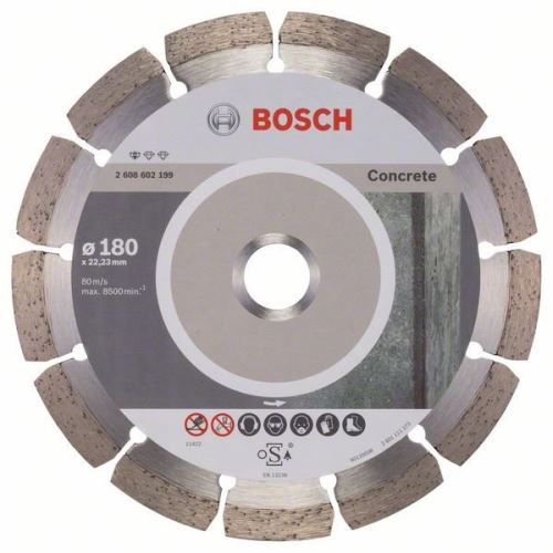 BOSCH Disco de corte de diamante Estándar para hormigón 180 x 22,23 x 2 x 10 mm 2608602199