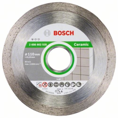 BOSCH Disco de corte de diamante Estándar para Cerámica 110 x 22,23 x 1,6 x 7,5 mm 2608602535