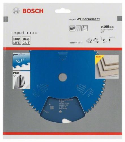 BOSCH Hoja de sierra Expert para fibrocemento 165 x 20 x 2,2 mm, 4 2608644122