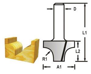 MAKITA Vástago de fresadora de perfiles 8 mm, 25,4x16x48 mm D-48169