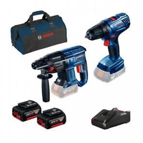 Set Bosch Professional: taladro percutor inalámbrico GBH 180-LI + taladro atornillador inalámbrico GSR 180-LI + 2x batería GBA 18V 4.0Ah + bolsa en caja de cartón 0615990M31