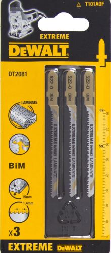 DeWALT Hoja de sierra 82 mm, cortes curvos limpios en laminados de hasta 15 mm de espesor (5 uds) DT2081