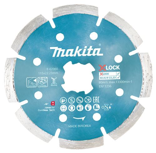 Disco de corte diamante MAKITA 115x2,2x22,23 mm X-Lock E-02060