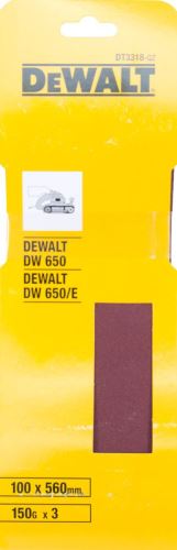 DeWALT Cinta de lija 100 x 560 mm, P150 (3 piezas) DT3318