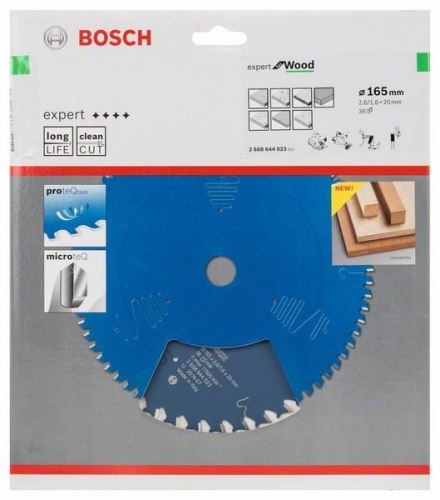 BOSCH Hoja de sierra Expert para madera 165 x 20 x 2,6 mm, 36 2608644023