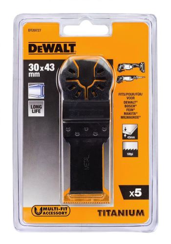 Hojas de sierra de titanio DeWALT para corte de metal 30 x 43 mm (5 piezas) DT20727