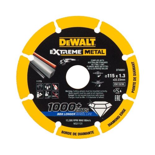 DeWALT Disco de diamante EXTREME METAL 180 x 1,5 mm DT40254