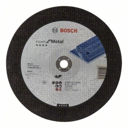 BOSCH Disco de corte recto Expert para metal A 24 R BF, 300 mm, 20,00 mm, 3,5 mm 2608600706