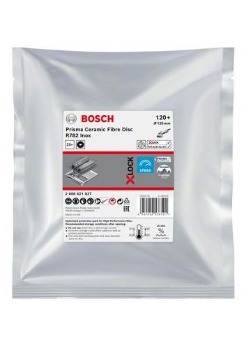 BOSCH EXPERT PRISMA X-LOCK disco de fibra R782,125,P120,25uds 2608621827