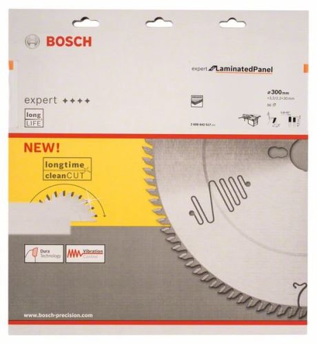 BOSCH Hoja de sierra Expert para panel laminado 300 x 30 x 3,2 mm, 96 2608642517