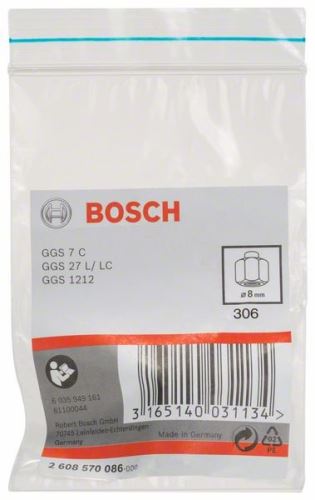 BOSCH Manguito de sujeción de pinza con tuerca de sujeción 8 mm 2608570086