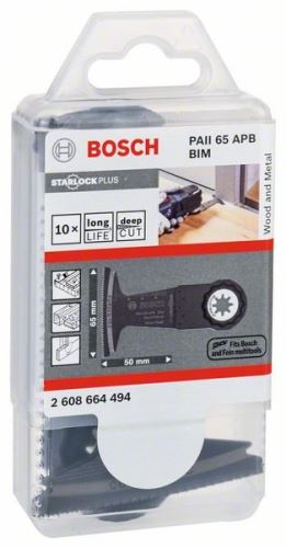 BOSCH Hoja de sierra de inmersión PAII65 APB 50 x 65 mm (10 uds) 2608664494