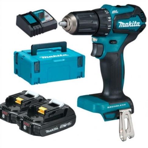 MAKITA Atornillador inalámbrico Li-ion LXT 18V/2.0 Ah, Makpac DDF485RAJ