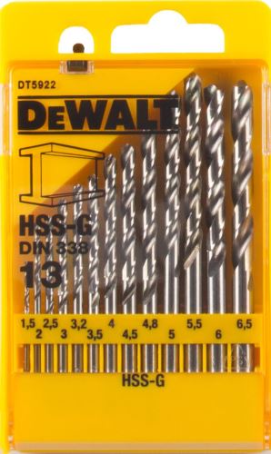 Juego de brocas DeWALT HSS-G, para metal (13 piezas) DT5922