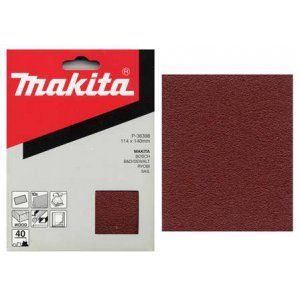 Papel de lija MAKITA 114x140 mm K120, 10 piezas P-32926